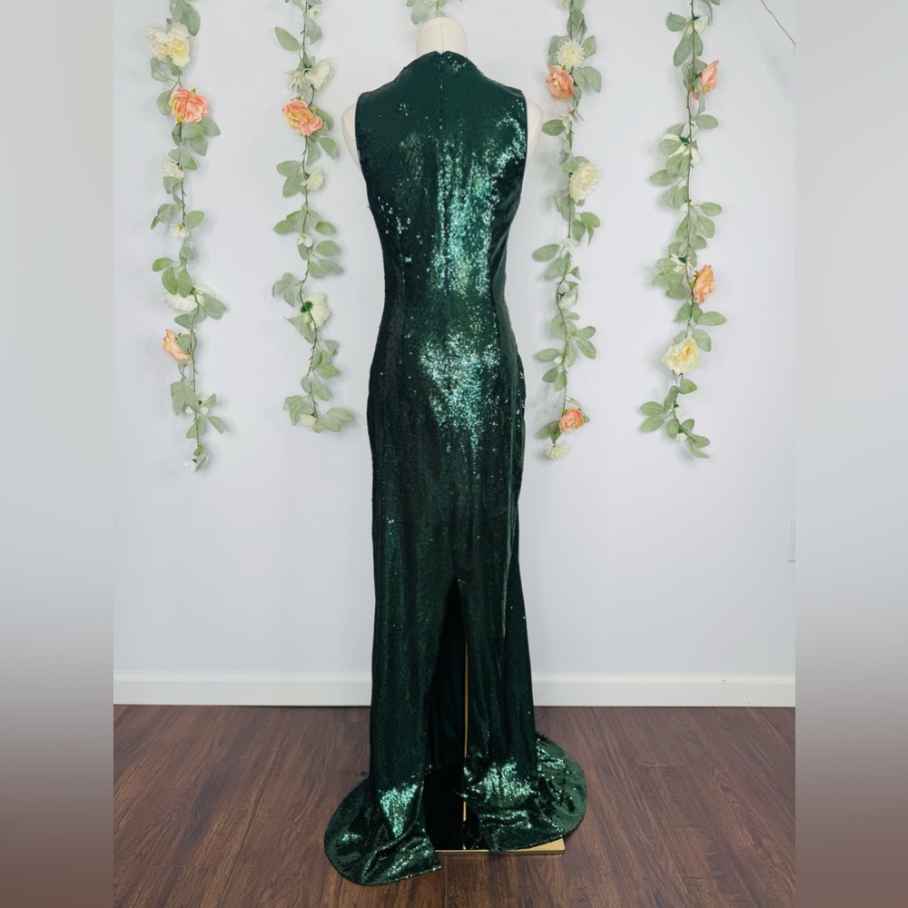 Halston Magdalena Draped Sequin Gown - Picture 7 of 12